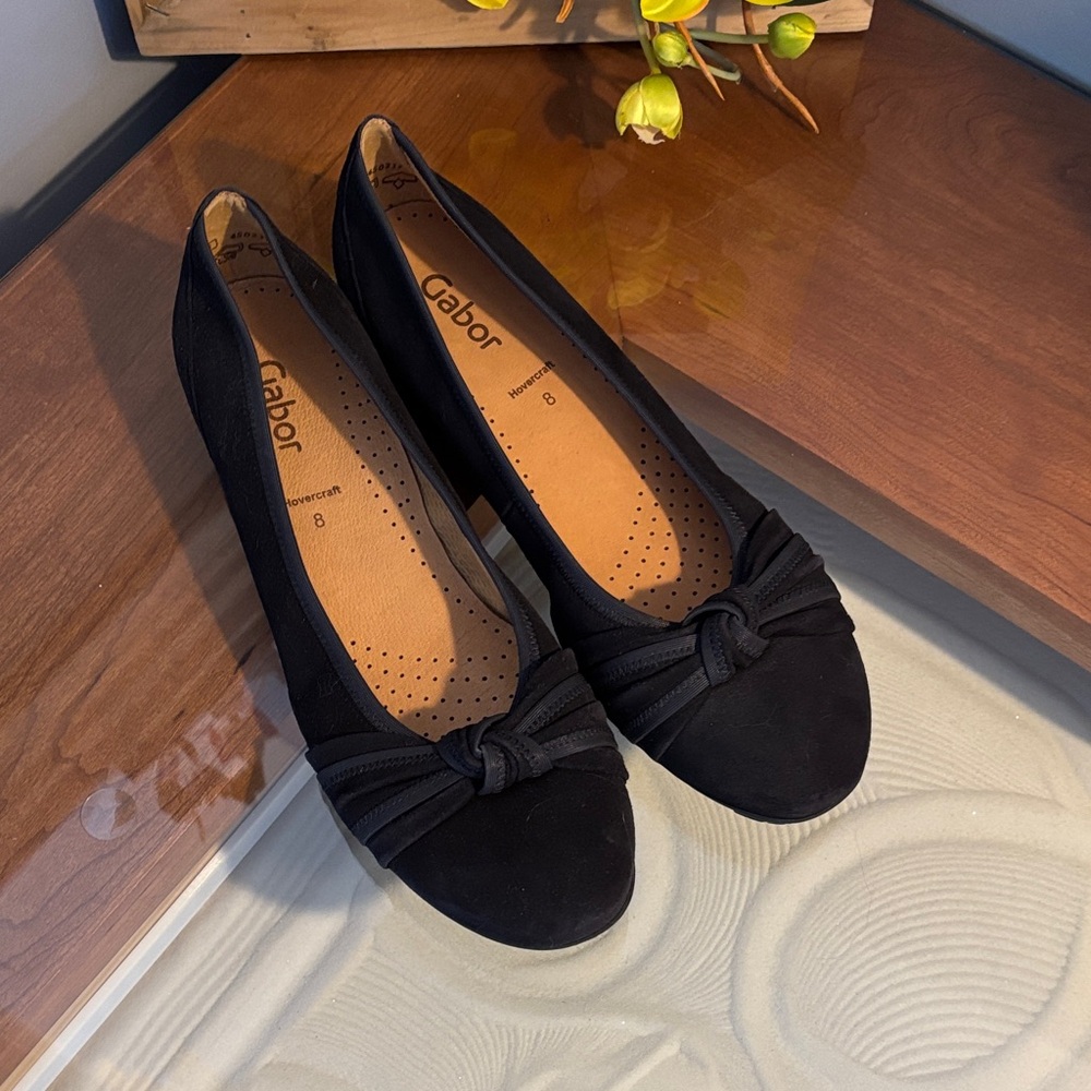 Gabor Women's Black Suede Knotted Flats - Picture 10 of 10